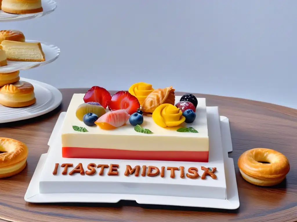 Exquisitos pasteles internacionales en mesa de mármol, un festín visual de tendencias en talleres de repostería internacional