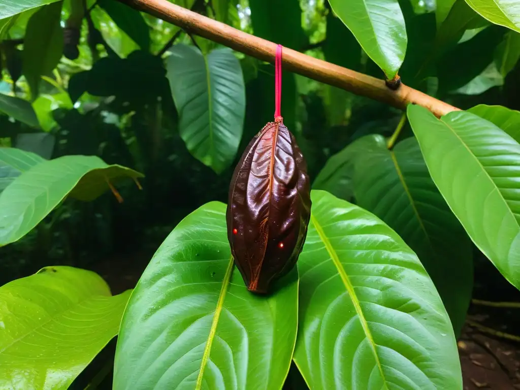 Exuberante cacao maduro en plantación vibrante