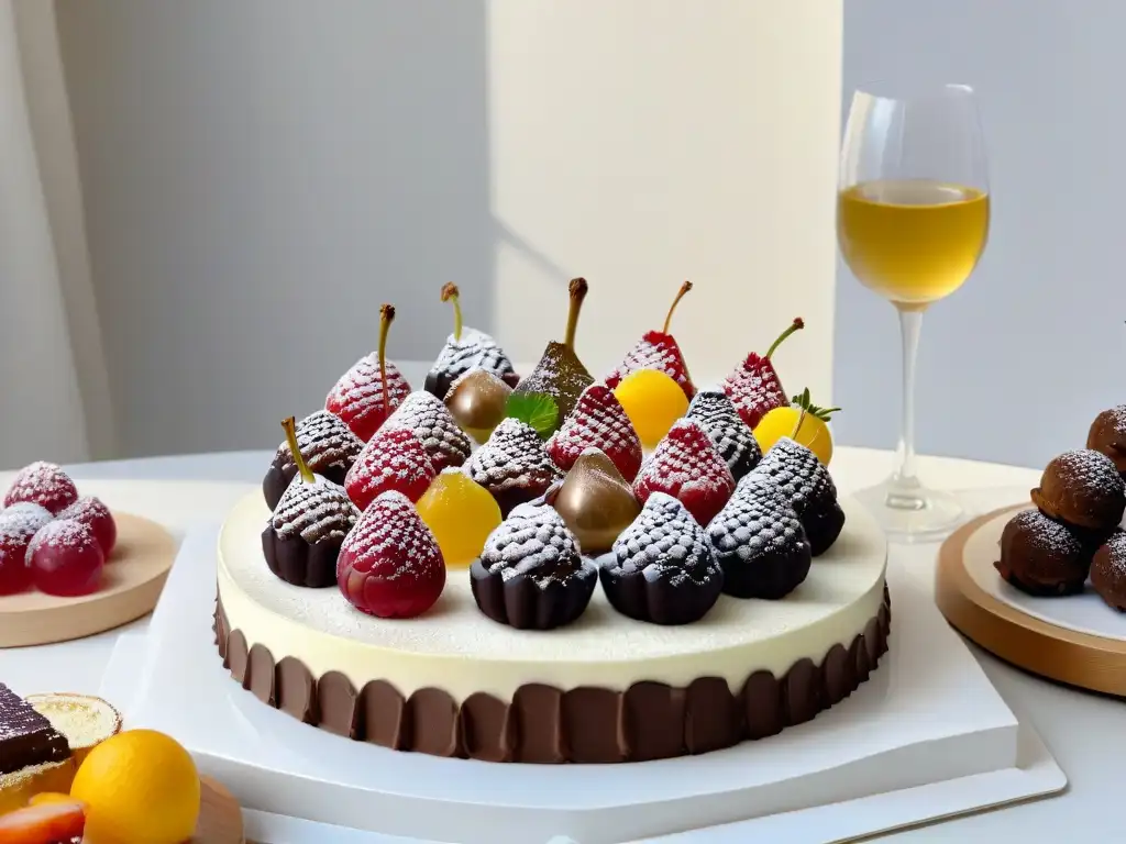 Exquisita armonía: copas de vino y postres gourmet Un festín celestial: vinos y postres en una combinación perfecta