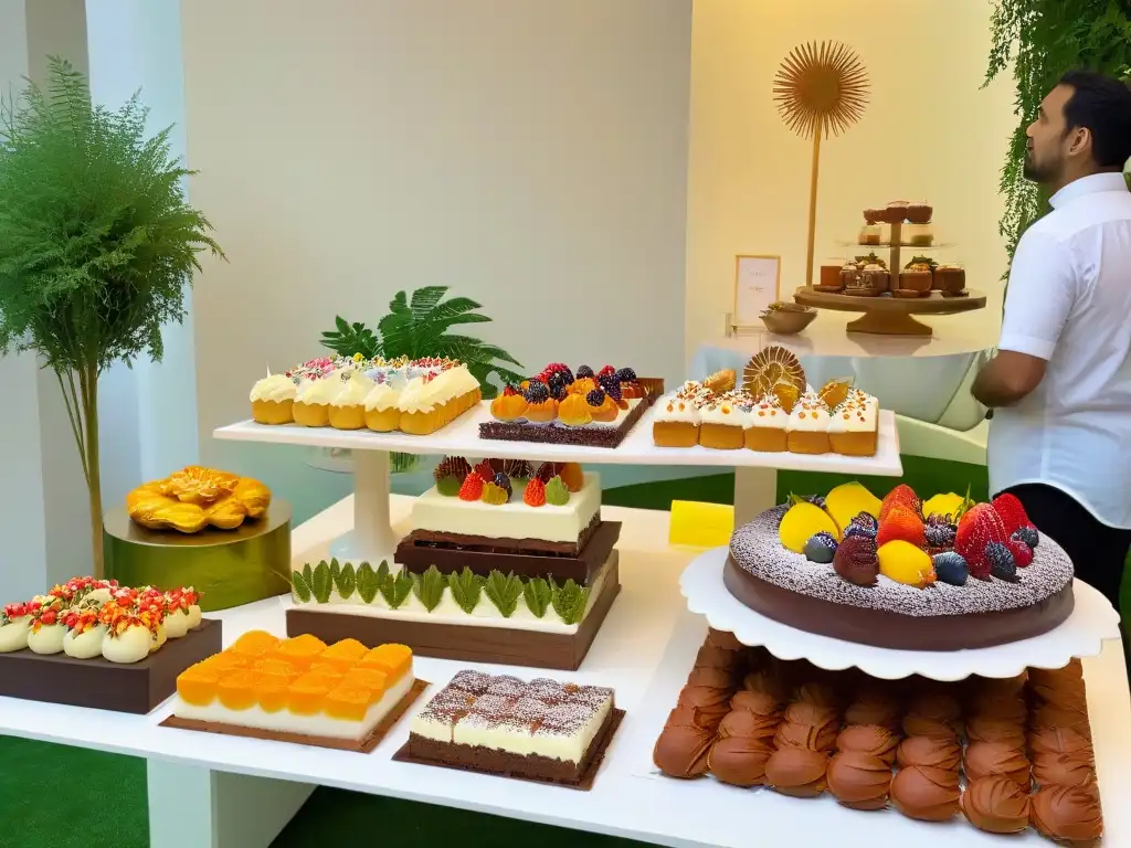 Un festín ético global: diversidad y delicias en una mesa de postres exquisitamente decorada