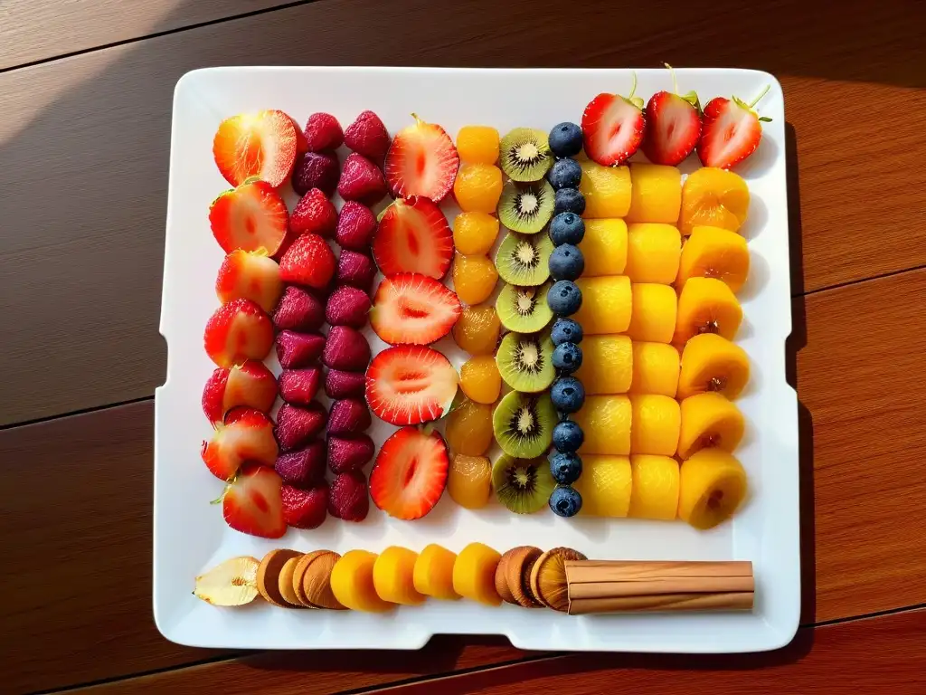 Un festín visual de frutas deshidratadas premium para repostería en un elegante plato blanco