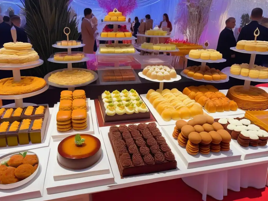 Un festival de postres vibrante y diverso, con delicias coloridas de todo el mundo