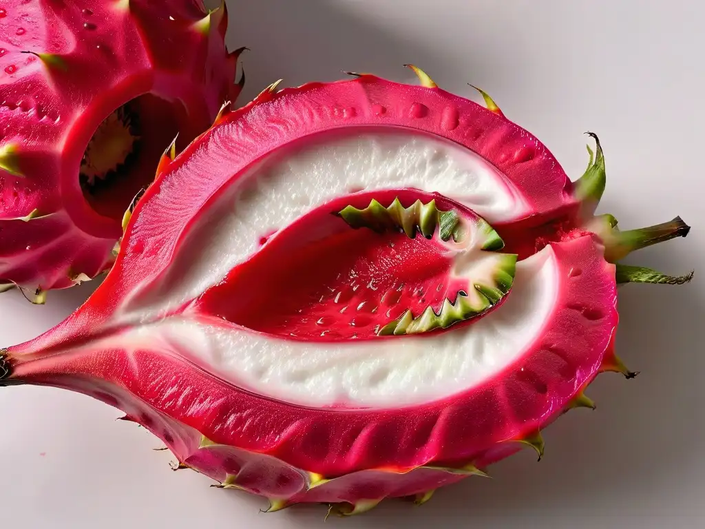 Frescura y color en una pitahaya jugosa y exótica, ideal para recetas con pitahaya para postres