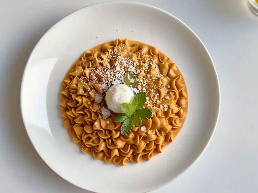 Un grano de cañihua detallado en un plato blanco, resaltando su belleza para repostería