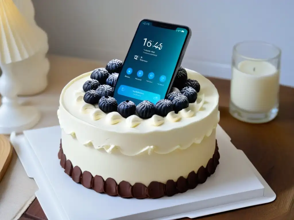 Herramientas de repostería digital para principiantes en una app de decoración de pasteles vibrante y moderna