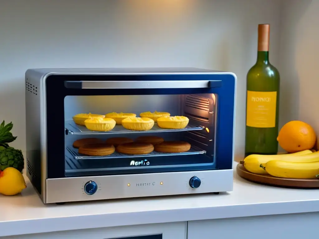 Un horno de convección en repostería moderno y elegante en una cocina impecablemente organizada