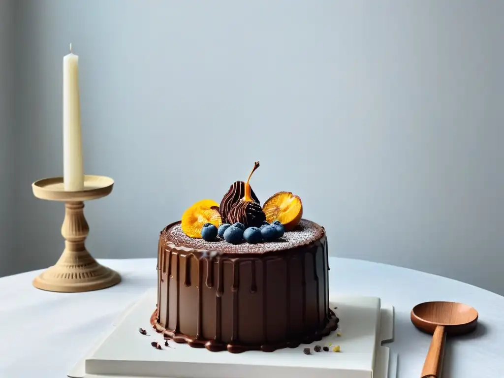 Evolution of Chocolate Cake: de cacao a decadencia moderna Una ilustración minimalista de la evolución de la historia del pastel de chocolate, desde rituales mesoamericanos hasta pasteles contemporáneos