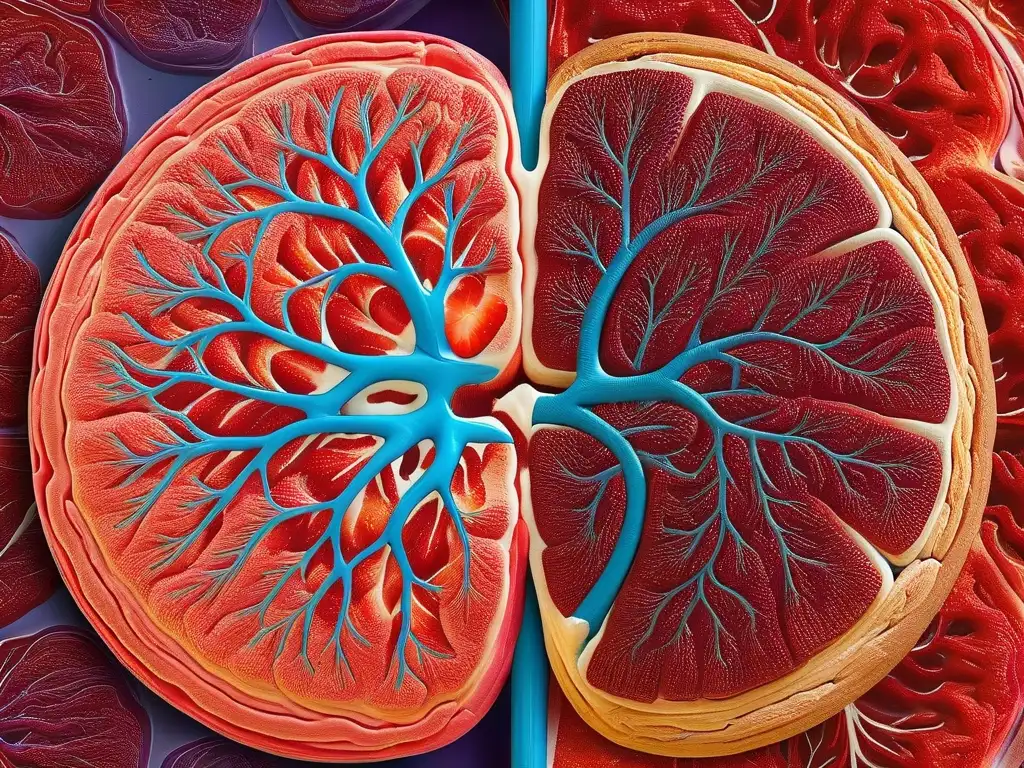 Comparación impactante: cerebro sano vs Comparación impactante de un cerebro: un lado muestra los efectos del azúcar en salud, el otro, un cerebro sano y vibrante