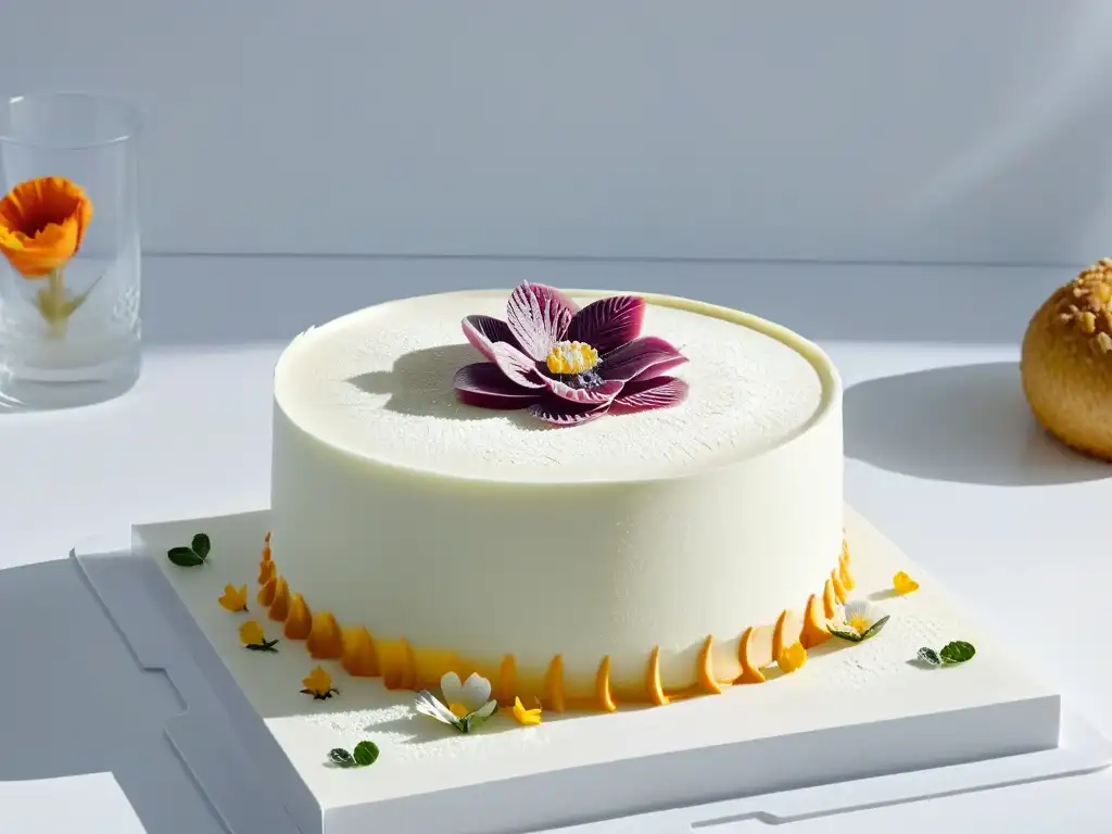 Un impresionante diseño de postre 3D casero en una moderna cocina con luz natural