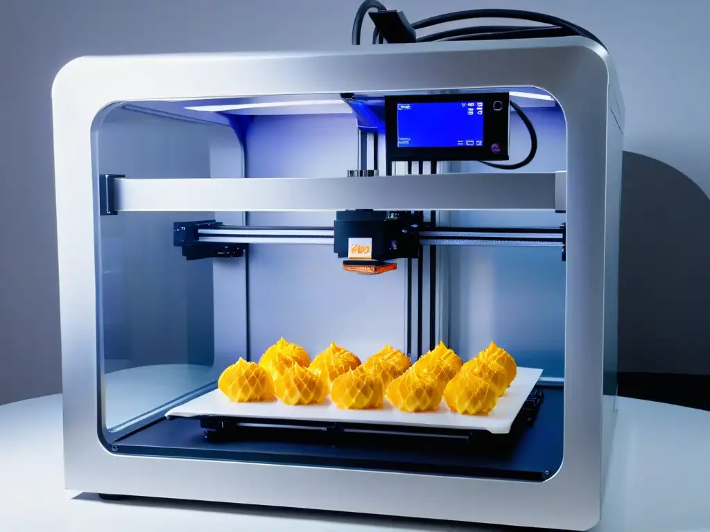 Una impresora 3D moderna crea alimentos detallados con precisión