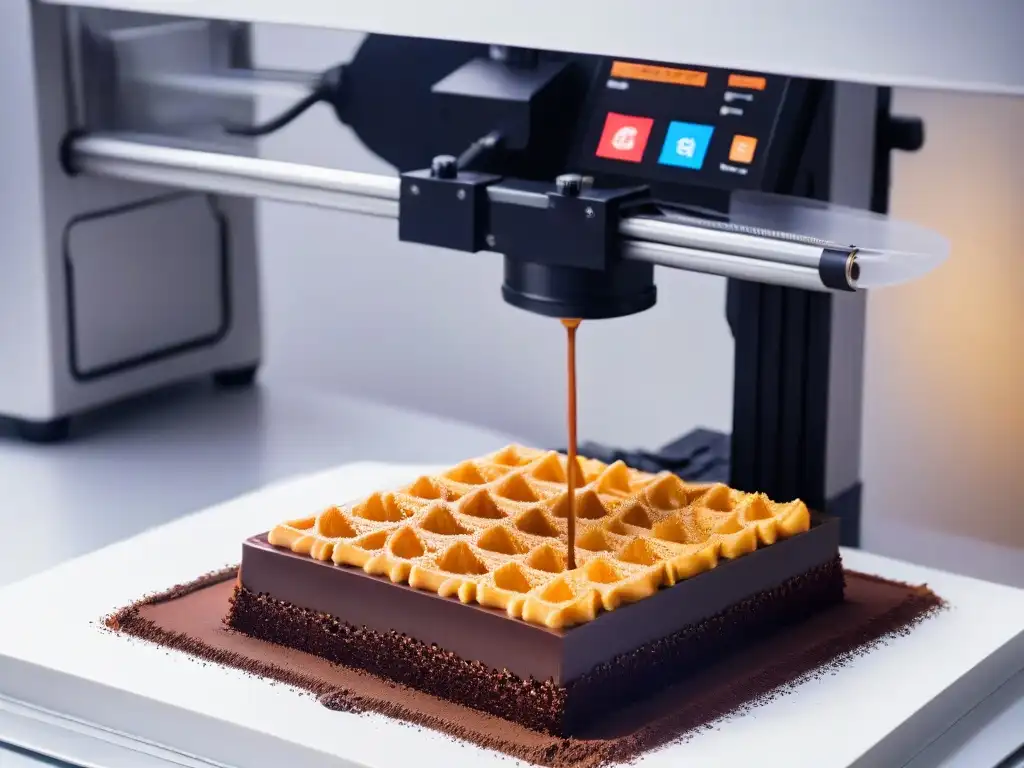 Avanzada impresora 3D de chocolate creando obras maestras Innovadoras técnicas de impresión chocolate 3D en acción, creando esculturas de chocolate con precisión y arte culinario