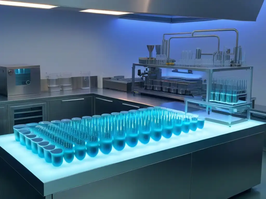 Innovación culinaria: laboratorio molecular de alta tecnología Un laboratorio futurista de repostería molecular con equipo de alta tecnología
