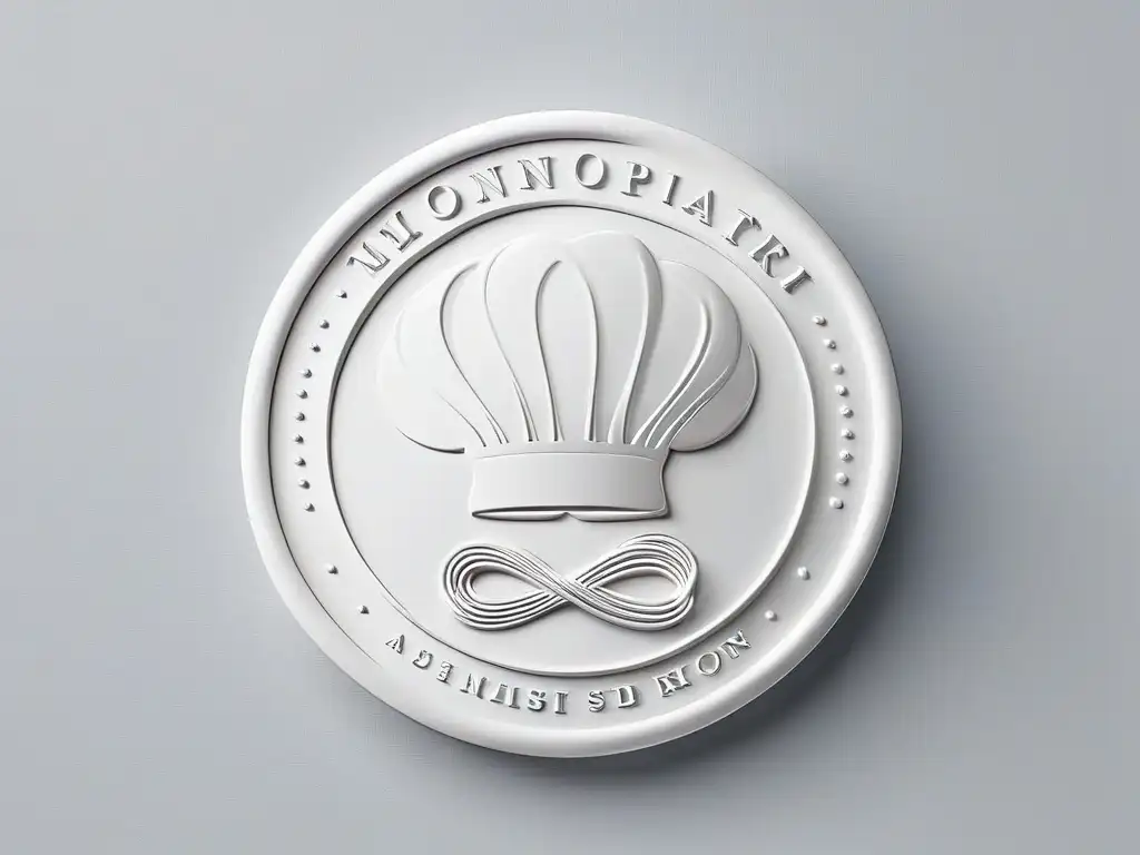 Logo chef creativo en blanco y negro para concurso de repostería Logo minimalista de un gorro de chef y batidor entrelazados con elegantes diseños, en tonos monocromáticos, ideal para concursos de repostería éxito