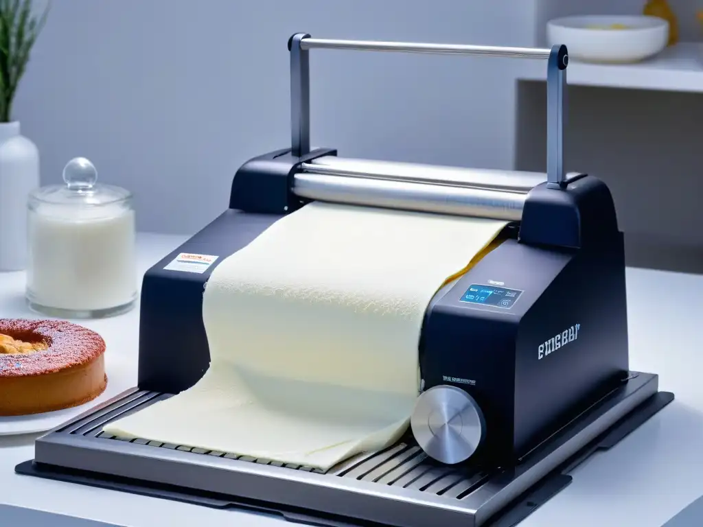 Máquina fondant moderna en acción, con detalles precisos e innovador diseño