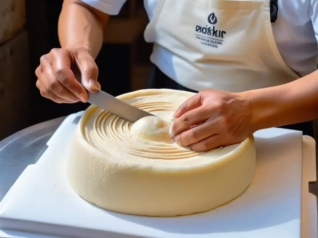 Hábilmente moldeando masa Banh Tieu, mostrando la técnica en la elaboración de estas delicias vietnamitas receta