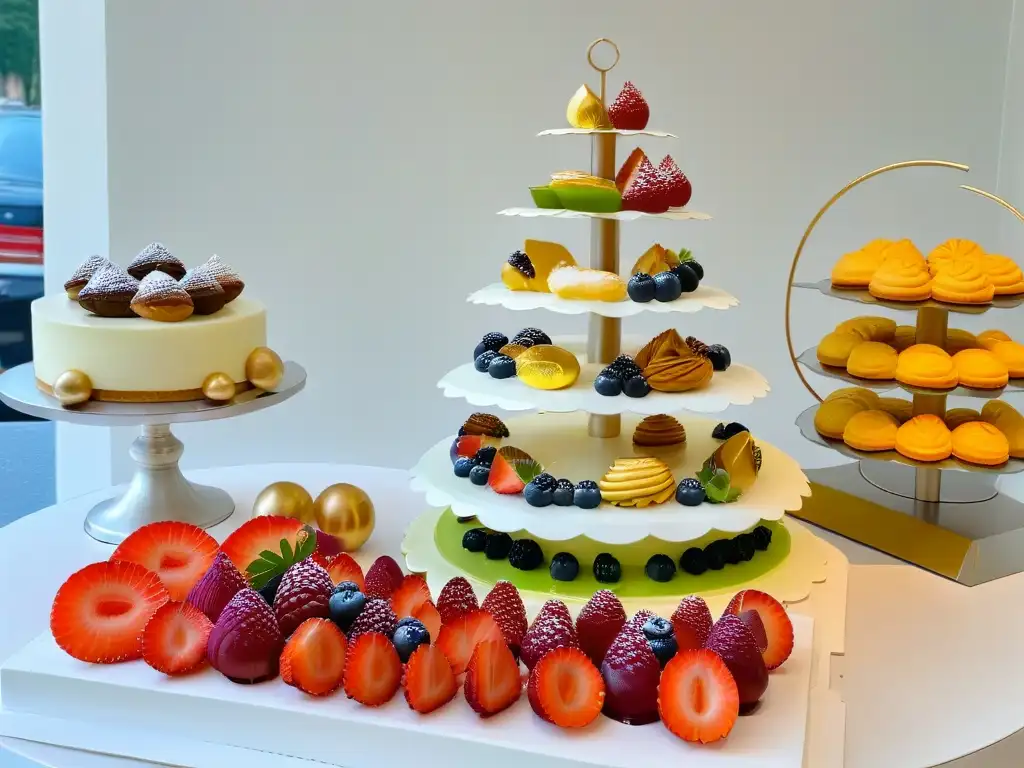 Una mesa de postres equilibrada en repostería moderna con balance saladodulce