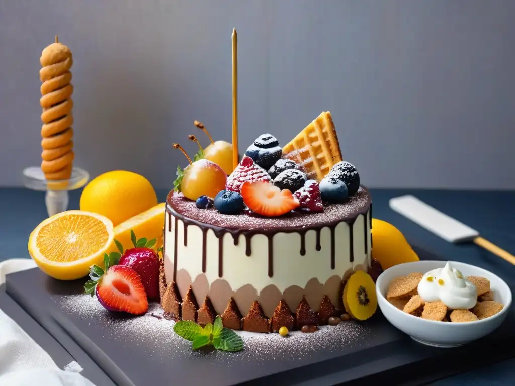 Una mesa con postres tradicionales y opciones saludables destaca el impacto de calorías en la dieta