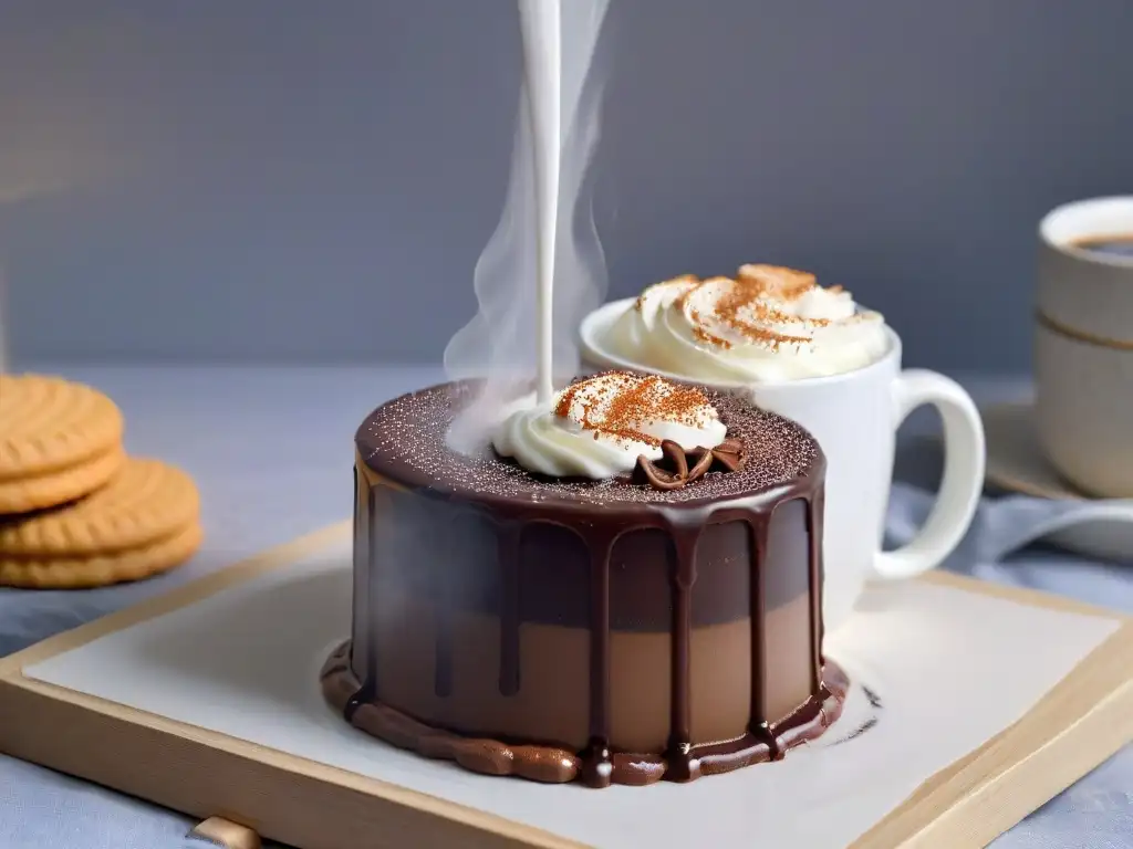 Un momento delicioso: Tim Tam Slam en acción con chocolate derretido y café caliente