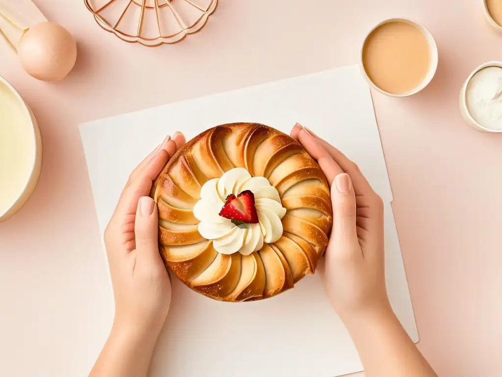 Momento de conexión y empatía en la repostería ética para conciencia social con manos diversas compartiendo un pastel