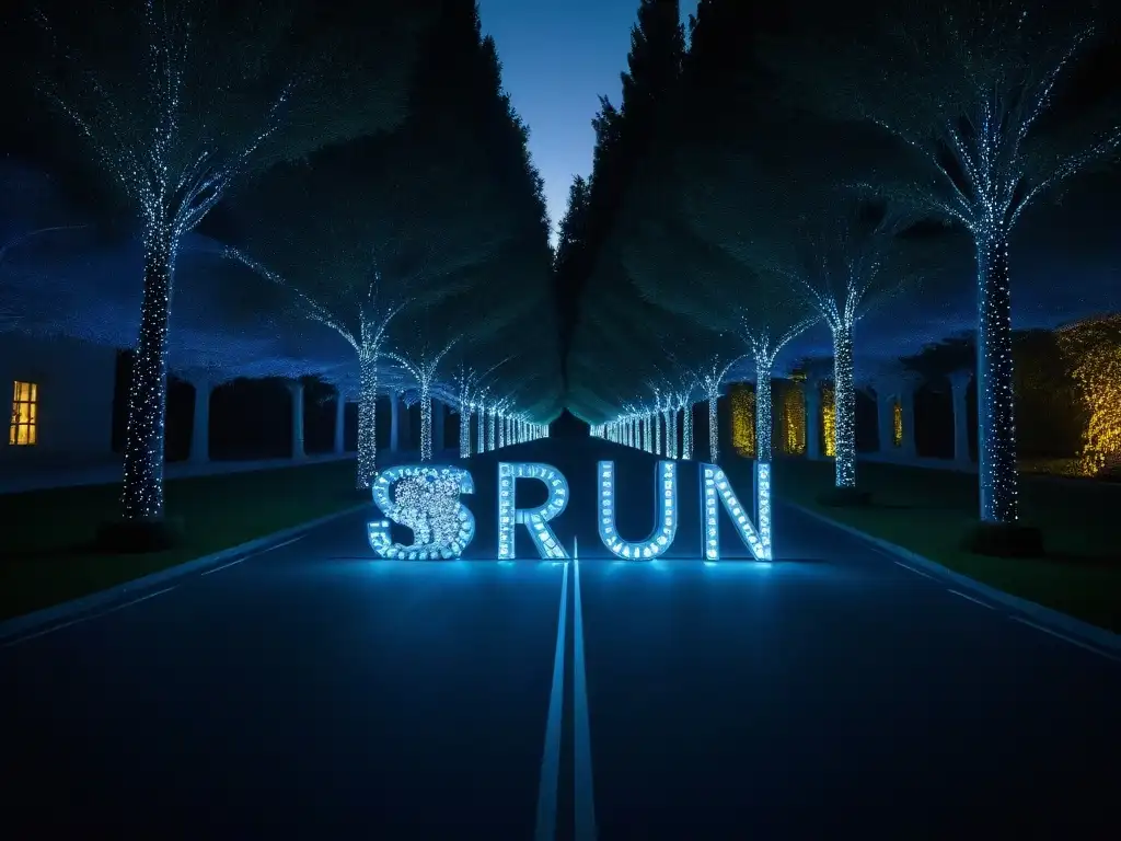 Un mundo oscuro y tenebroso con luces de Navidad que deletrean 'RUN', inspirado en Stranger Things, perfecto para la receta de galletas