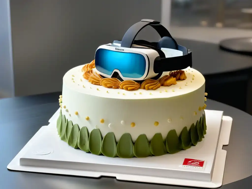 Un mundo de Realidad Virtual donde un chef pastelero crea diseños complejos en un pastel delicado