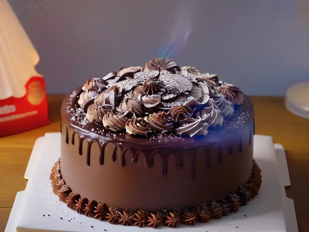 Un niño decorando un pastel de chocolate con alegría y creatividad, receta pastel chocolate infantil