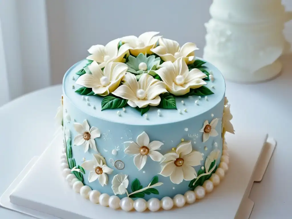 Exquisita torta decorada con precisión y elegancia en tonos pastel Una obra de arte en repostería con decoración de pasteles tendencias arte en colores pastel y detalles delicados