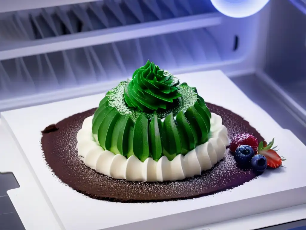 Obra maestra de postre creada con ingredientes impresión 3D postres