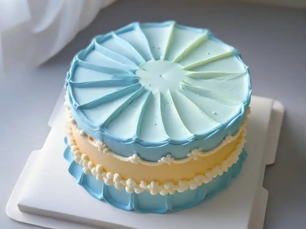 Una obra maestra de repostería creada por inteligencia artificial, con patrones geométricos perfectos y colores pastel