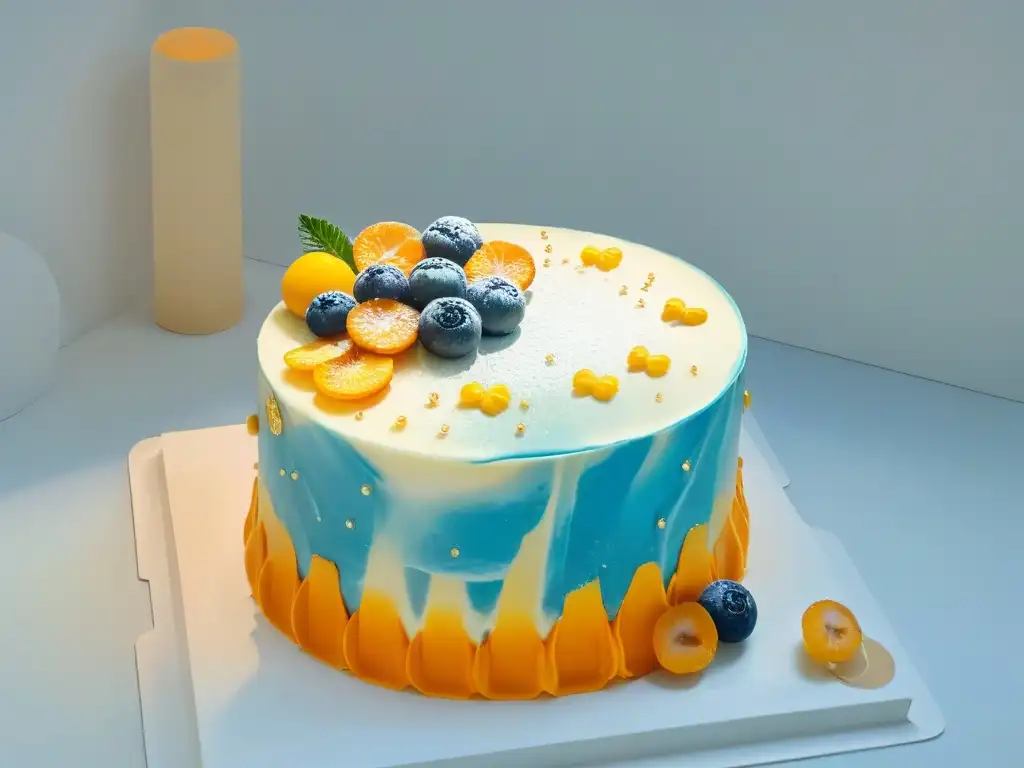 Pastel decorado con tecnología comestible: fusión de arte y innovación Una obra maestra de repostería con decoraciones con impresión comestible en un pastel detallado y colorido