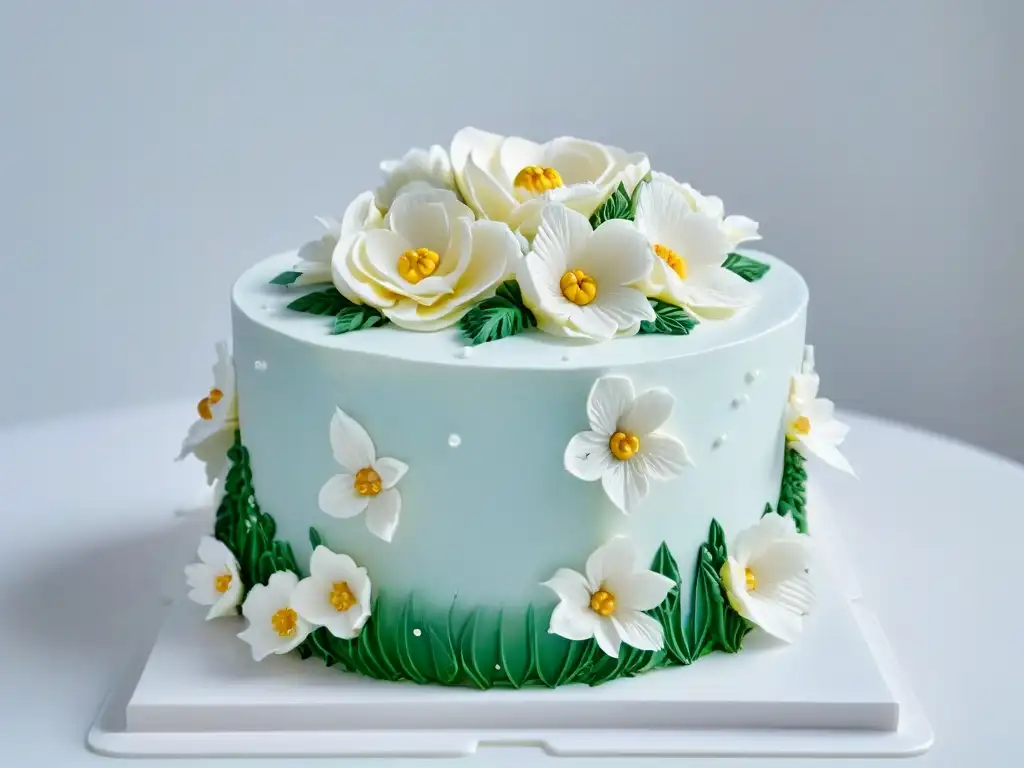 Una obra maestra de repostería con decoraciones detalladas y delicadas, ideal para concursos de repostería estrategias práctica