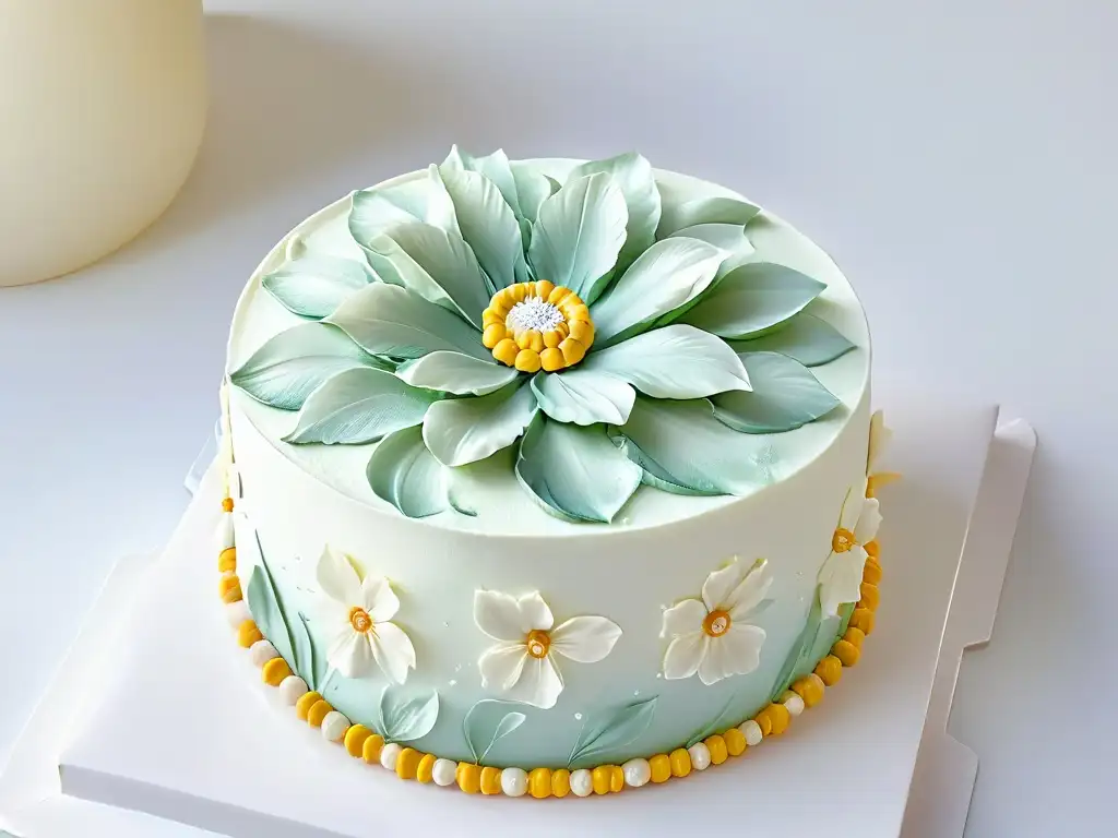 Una obra maestra de repostería: detallada flor de azúcar en pastel blanco impecable, muestra la evolución de Adriano Zumbo en repostería australiana