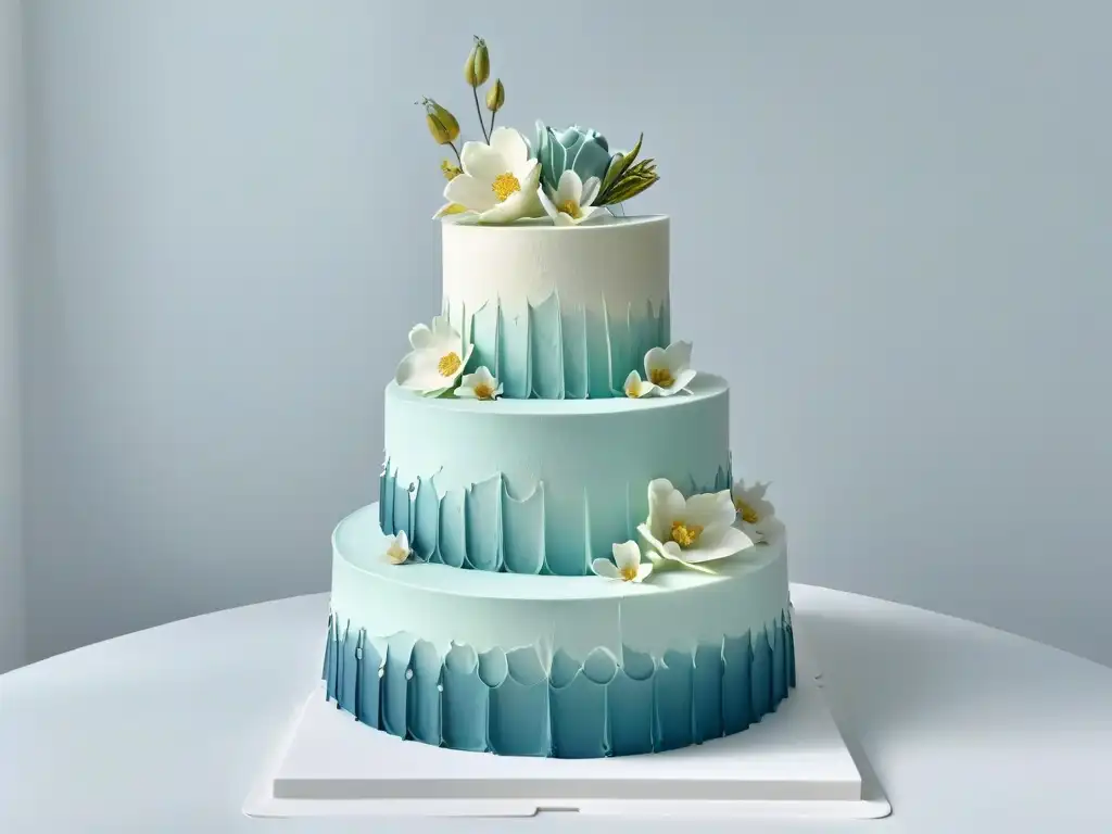 Una obra maestra de repostería con impresión 3D: un pastel de bodas intrincado y delicado, fusionando elegancia tradicional con tecnología moderna