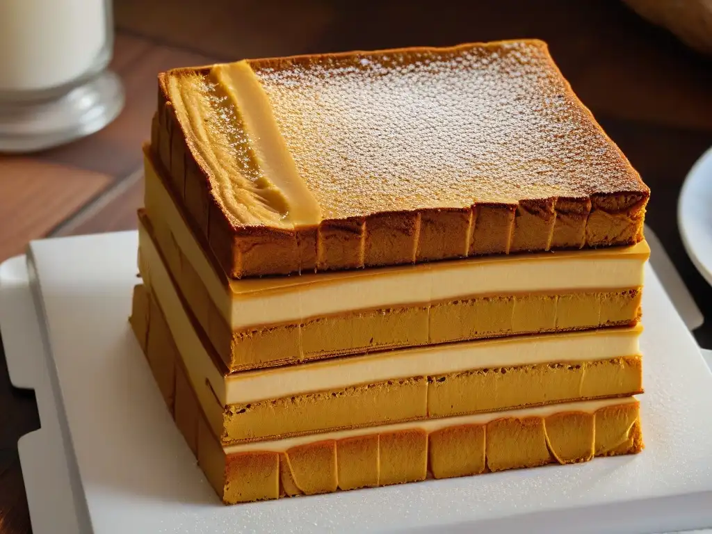 Panela en repostería tradicional: Detalle de panela recién hecha en un plato blanco, resaltando su textura y color dorado