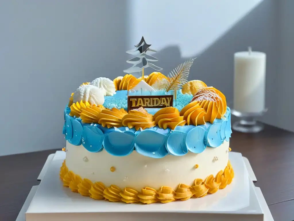 Un pastel decorado con detalles de Realidad Aumentada, fusionando repostería y tecnología