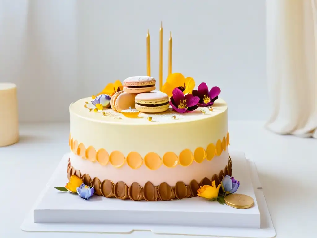 Un pastel multicolor con elementos de repostería multicultural tendencias globales