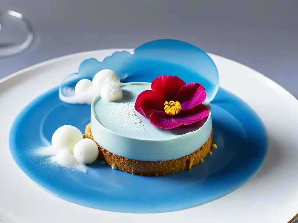 Un postre delicado y aromático con vapor ascendente, resaltando la importancia del aroma en postres de alta gama