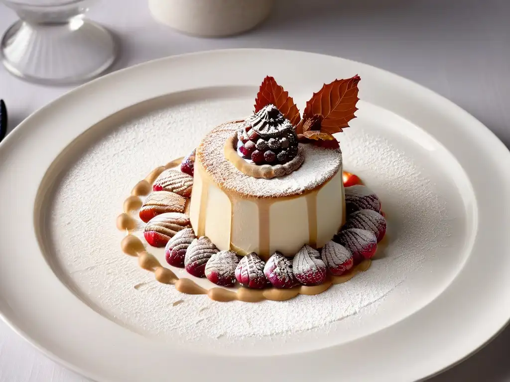 Preparar postre Mont Blanc personalizado en elegante presentación con crema de castañas y frambuesa roja