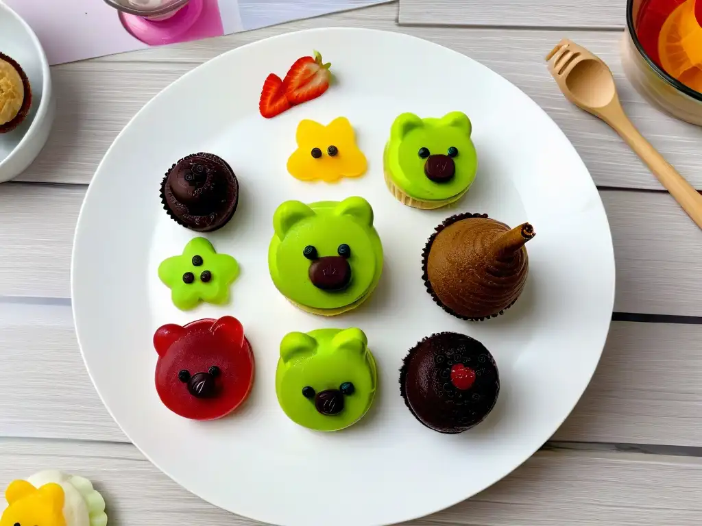 Postres saludables para niños: Delicias keto en forma de divertidos animales y personajes, en un ambiente artístico y tentador