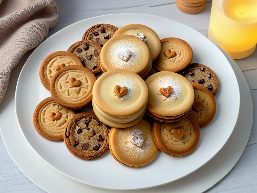 Recetas diabéticas para galletas: Exquisitas cookies sin azúcar en un plato blanco, perfectamente horneadas y decoradas