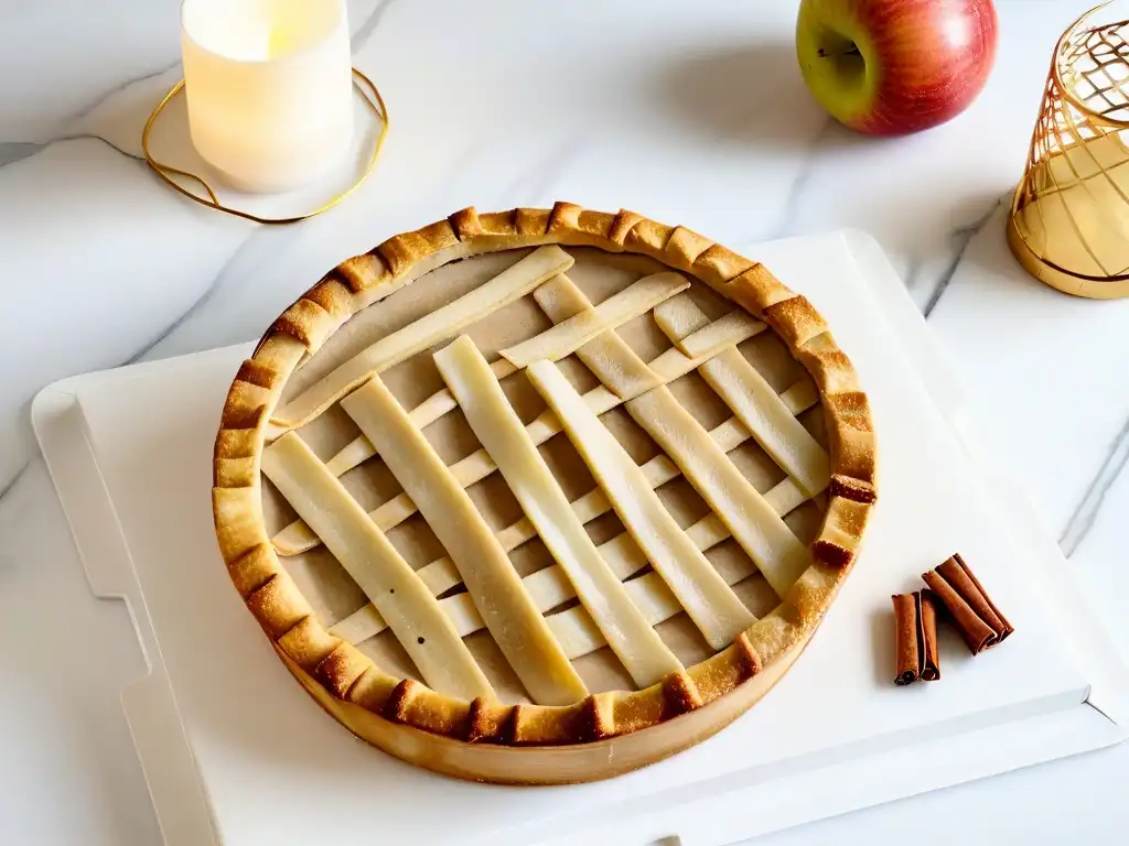 Una reinterpretación moderna de la clásica receta de Apple Pie con elegantes detalles de diseño y un toque contemporáneo