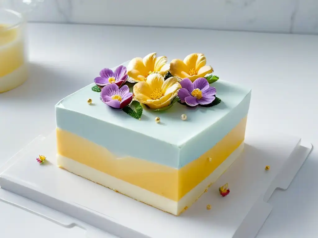 Muestra de repostería gourmet con detalles elegantes y sofisticados