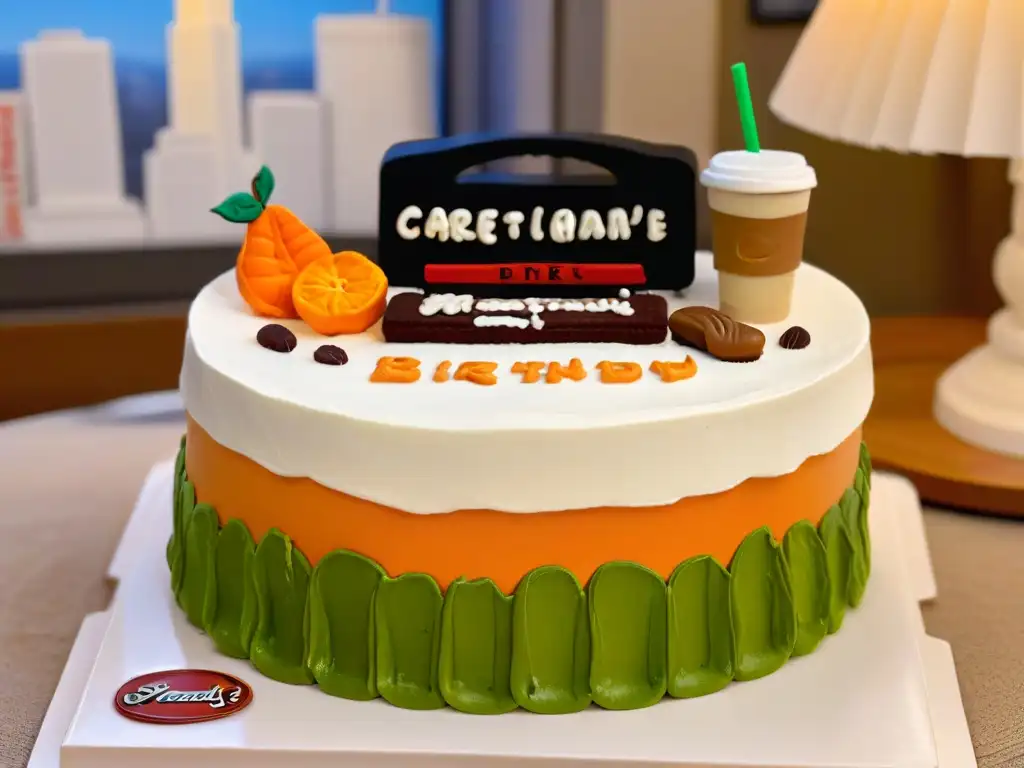 Una repostería inspirada en Friends: detallada tarta con elementos icónicos de Central Perk y la ciudad de Nueva York