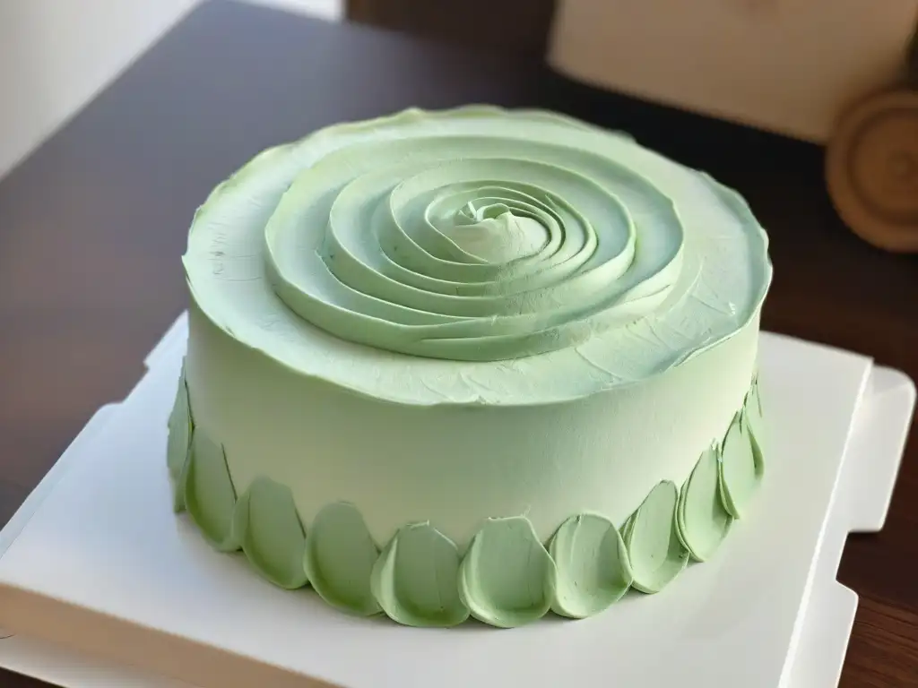 Un repostero experto maneja con destreza el glaseado de una torta, demostrando su arte y precisión en la pastelería