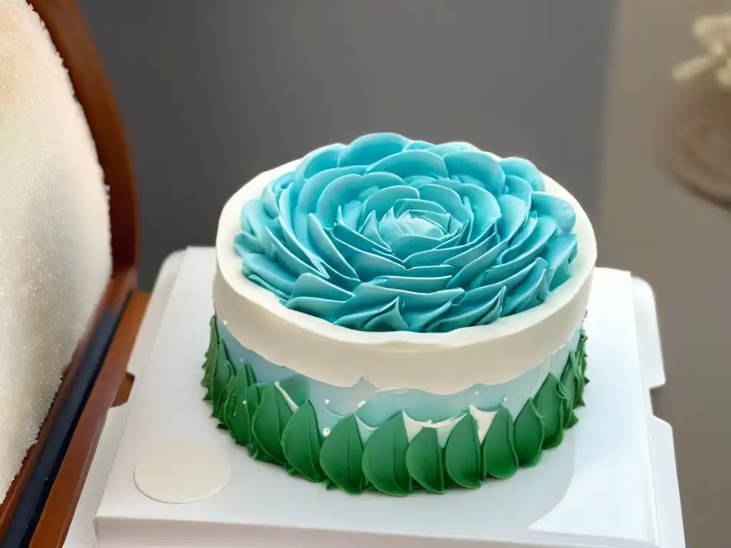 Un repostero experto decora con precisión un pastel, mostrando la ética en eventos de repostería