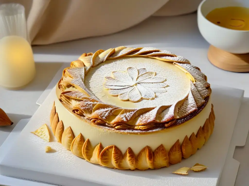 Un retrato detallado y delicado de la tradición de la Galette des Rois, resaltando la artesanía y el significado de la tradición