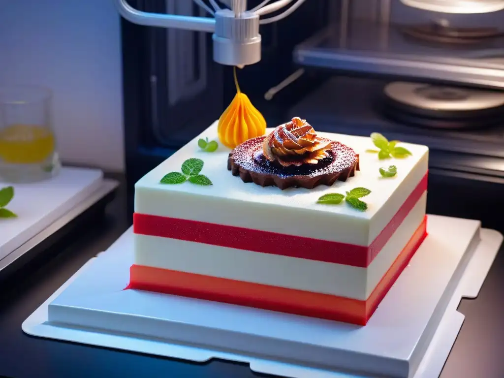 Una revolución culinaria: Postres impresos en 3D tendencias cobran vida en una obra maestra geométrica y colorida