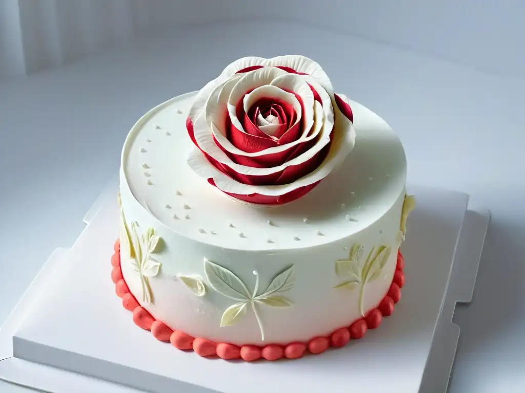 Una rosa de azúcar detallada con innovaciones en repostería con ingredientes únicos