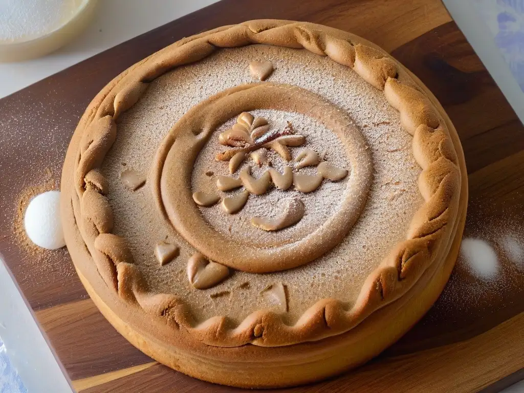 Sabor único en postres: Detalle de galleta de jengibre recién horneada con decoración de glaseado, en mesa rústica