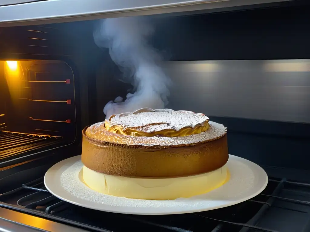 Un suflé dorado perfecto en un horno de convección, revelando secretos de repostería